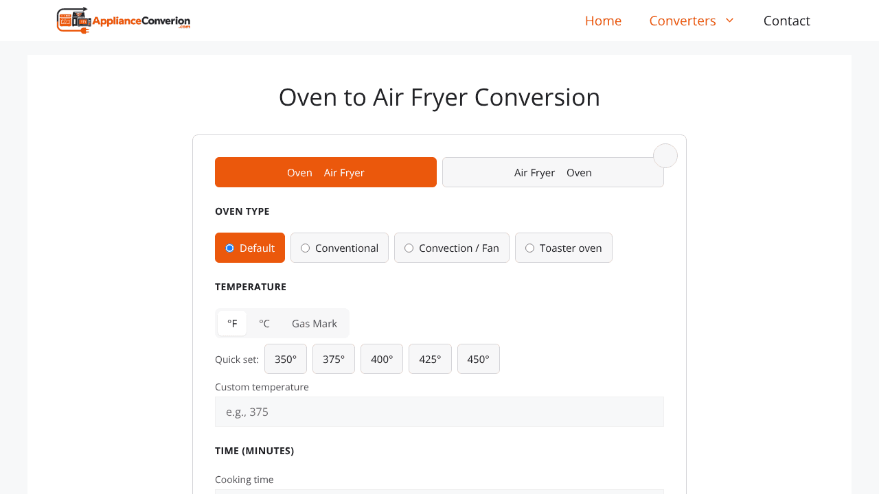 Appliance Conversion website screenshot