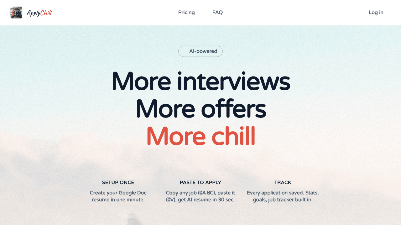 ApplyChill website screenshot