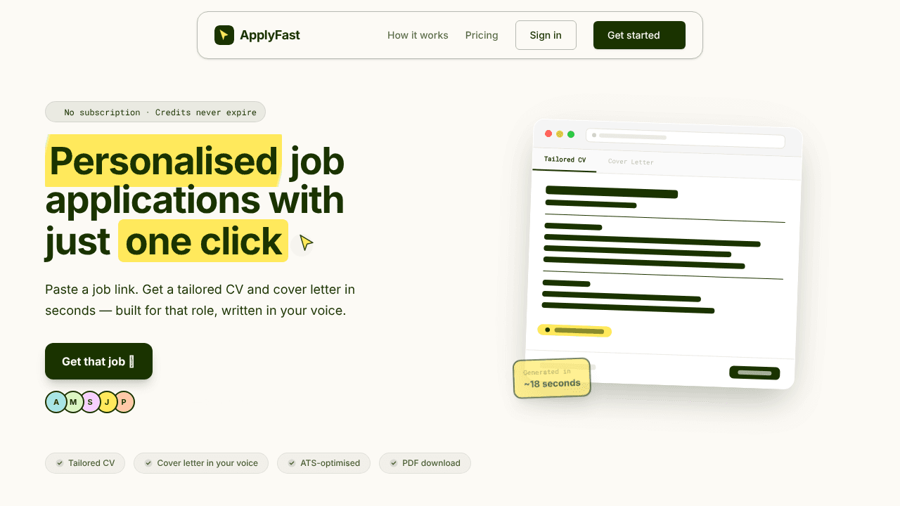 ApplyFast website screenshot