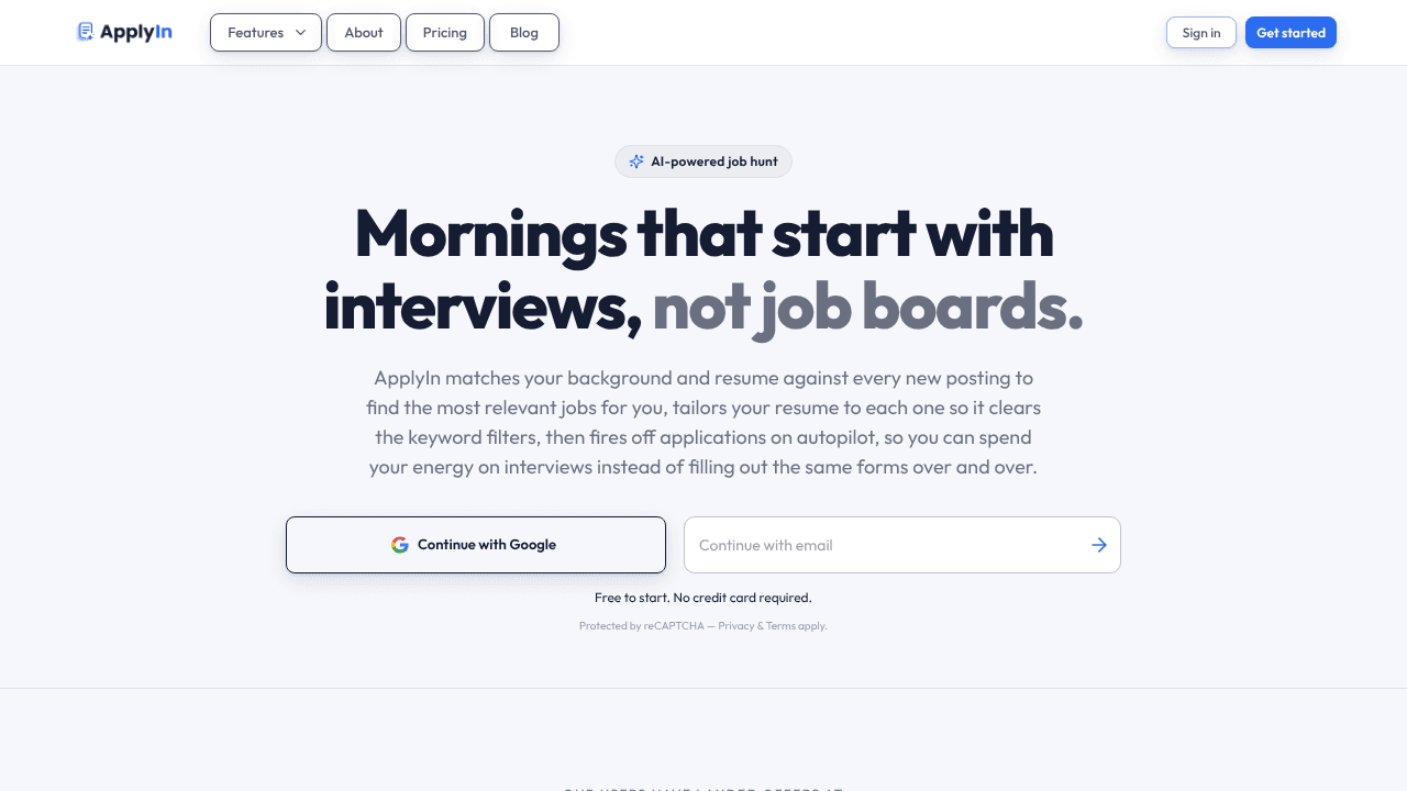 ApplyIn website screenshot