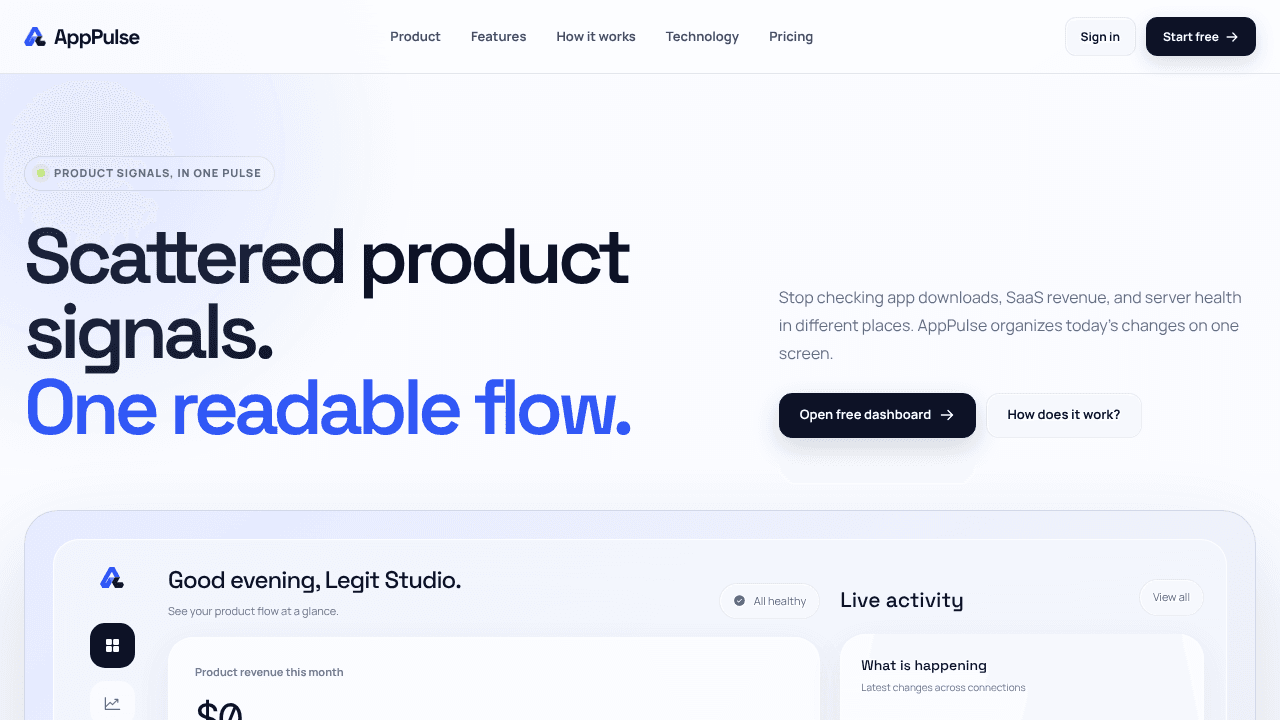 AppPulse website screenshot
