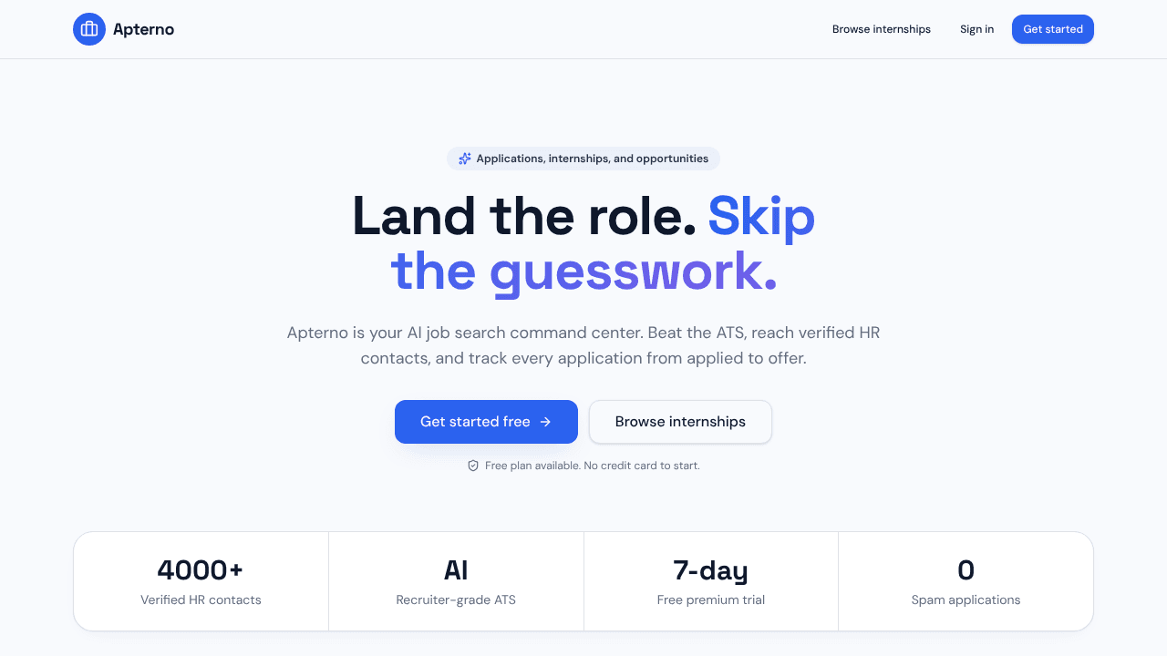 Apterno website screenshot