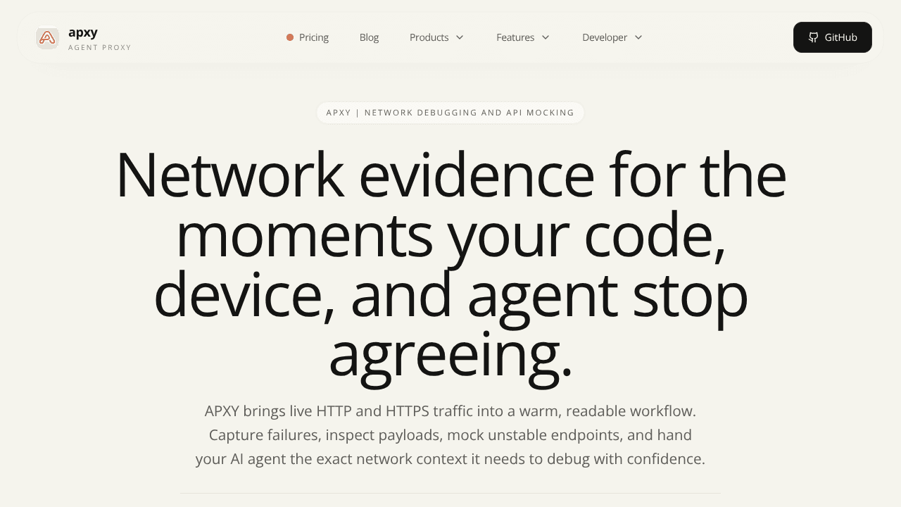 APXY - Agent Proxy  website screenshot