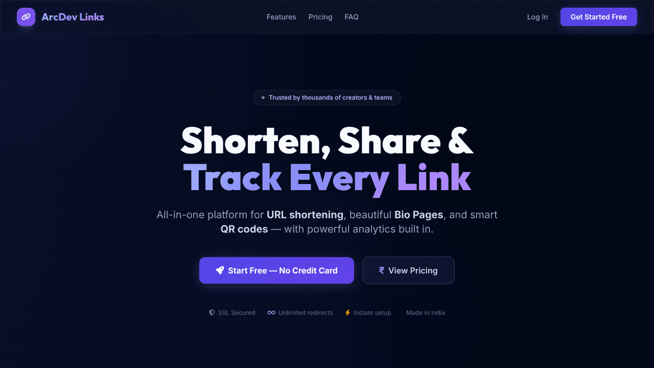 ArcDev Links website screenshot