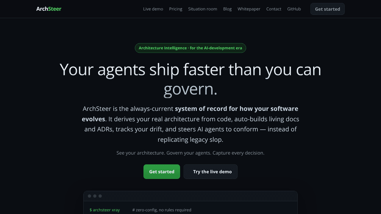 ArchSteer website screenshot