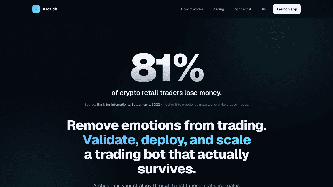 Arctick website screenshot