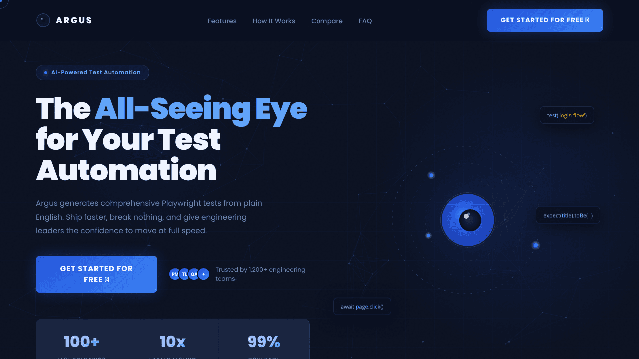 Argus website screenshot