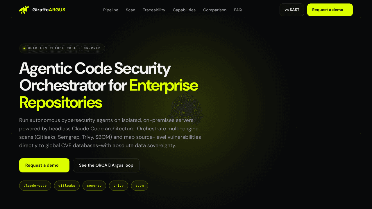 Argus website screenshot