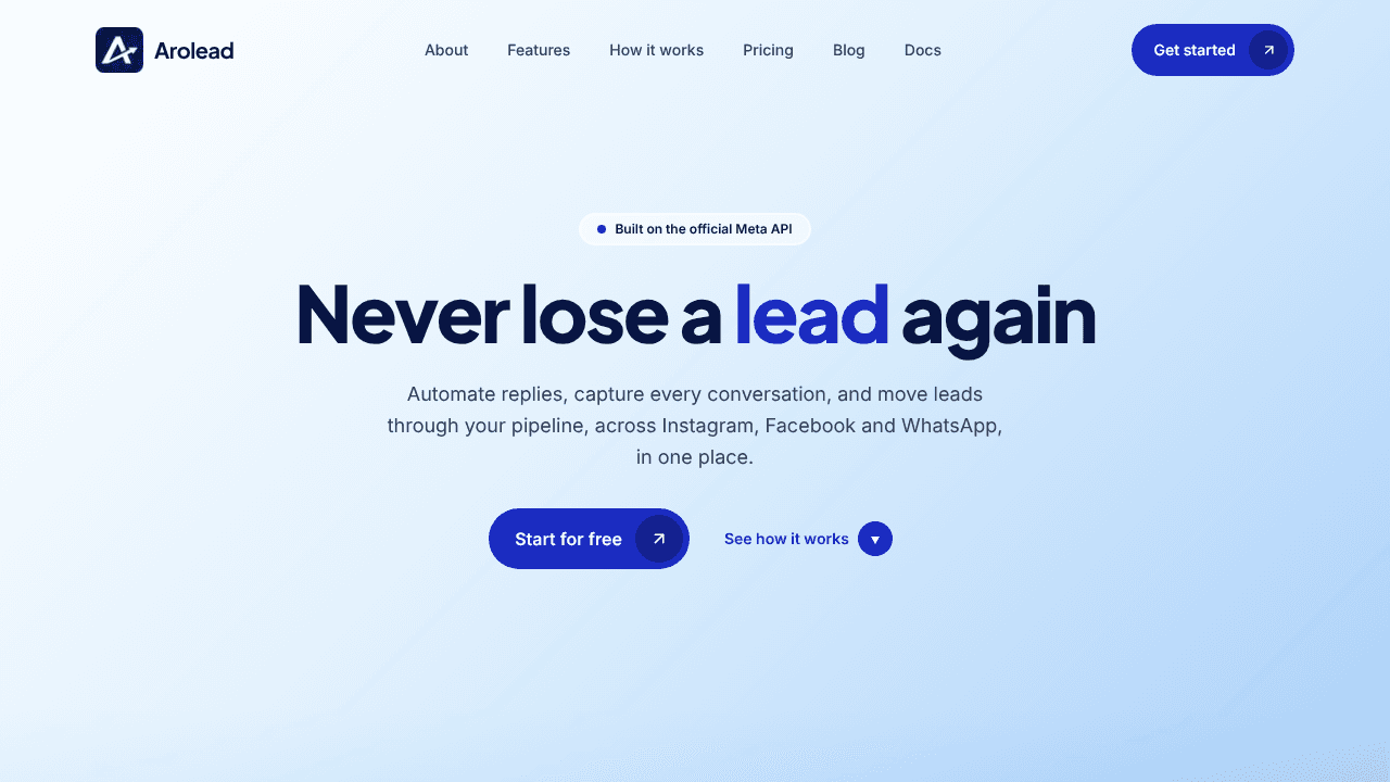 Arolead website screenshot