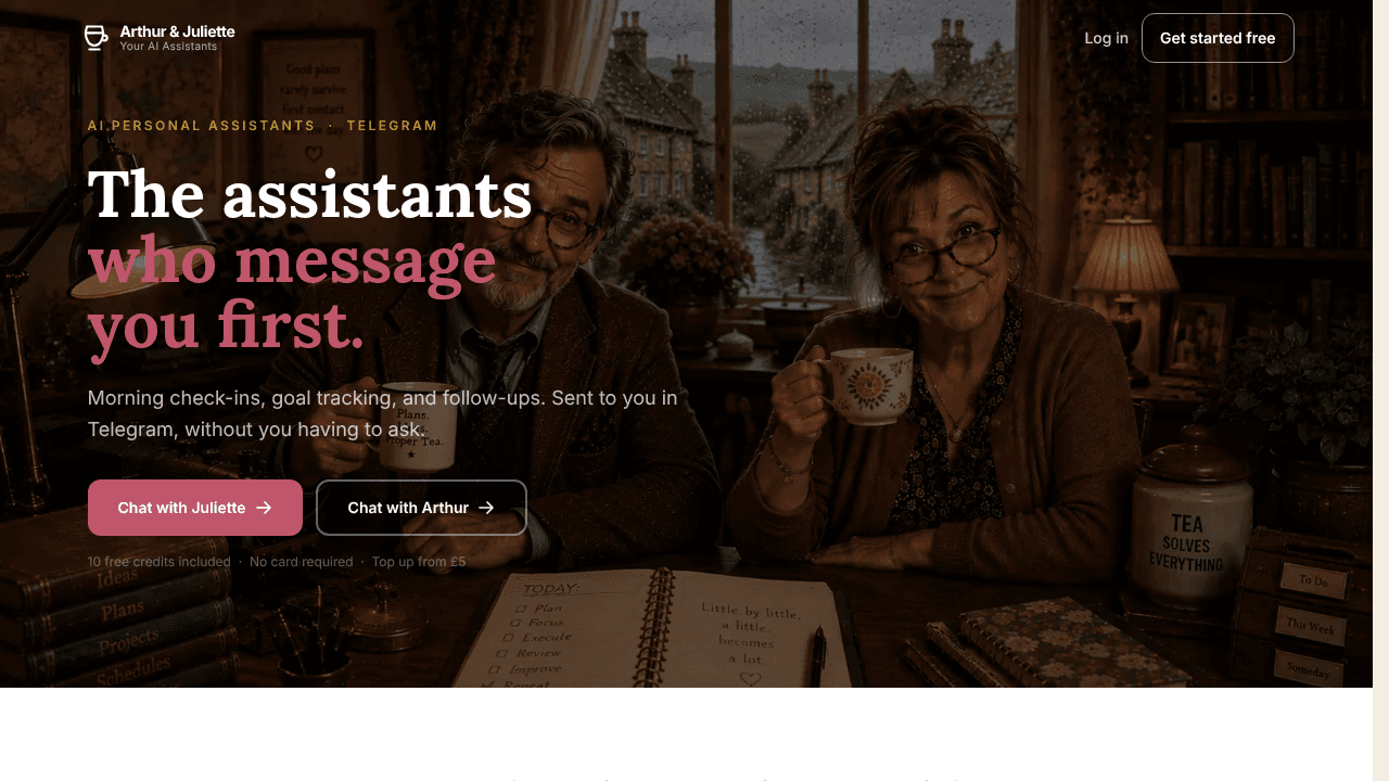 Arthur & Juliette - Personal Assistants website screenshot