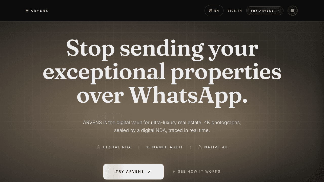 ARVENS website screenshot