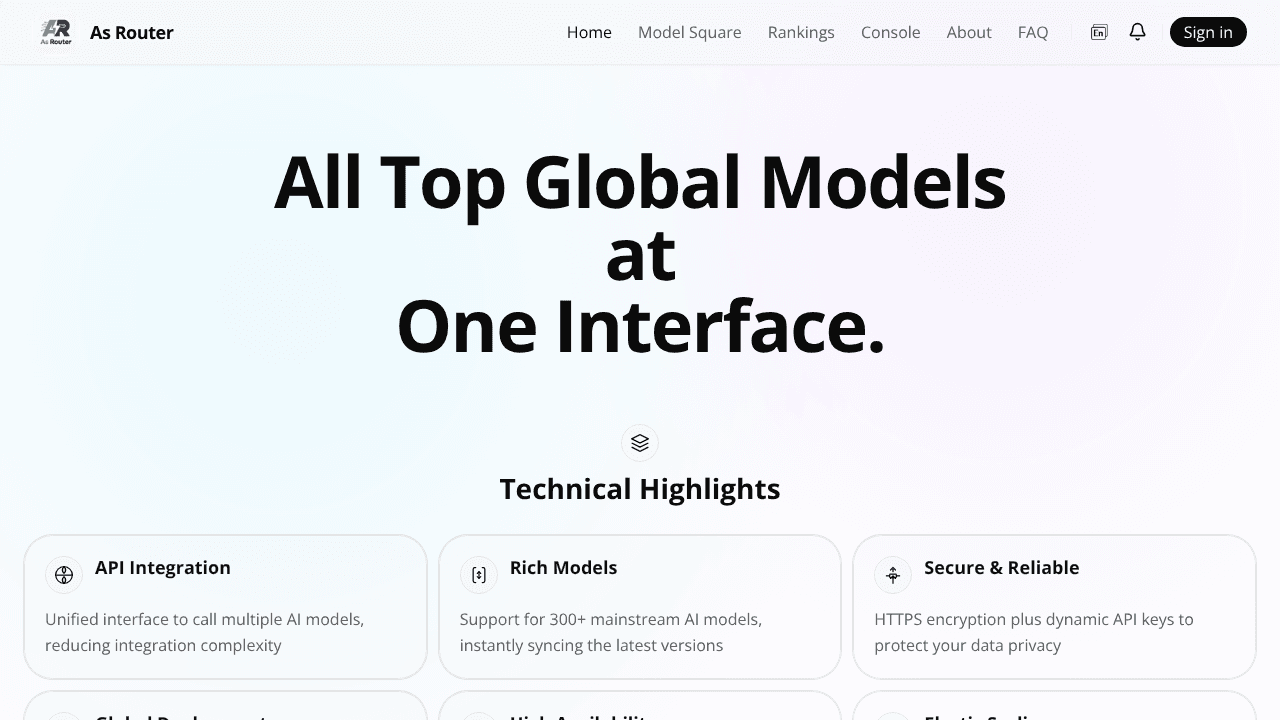 As Router website screenshot