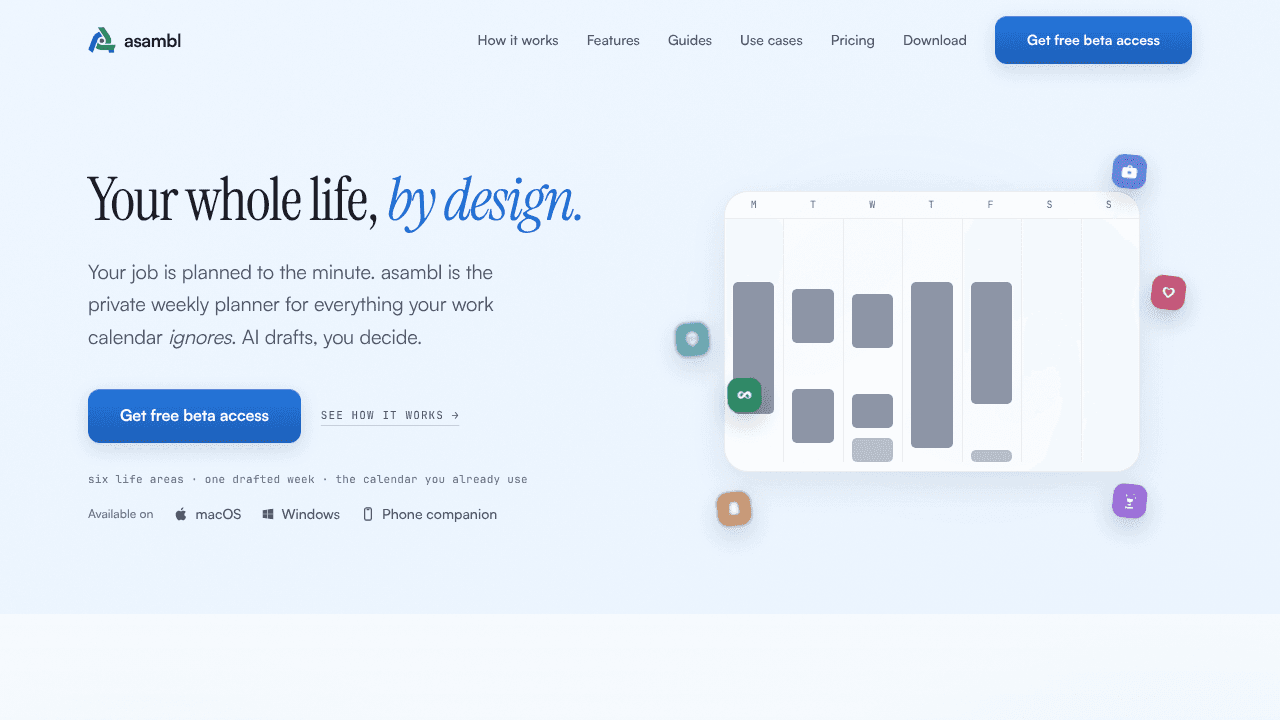 asambl website screenshot