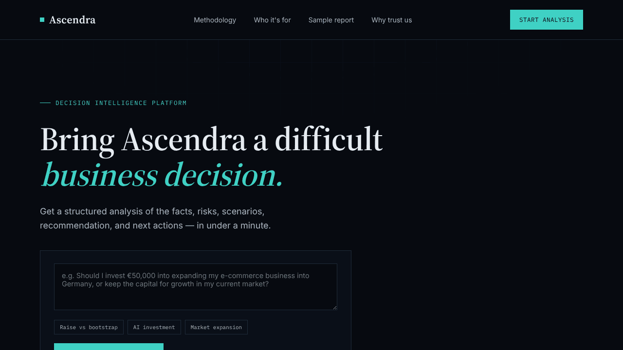 Ascendra website screenshot