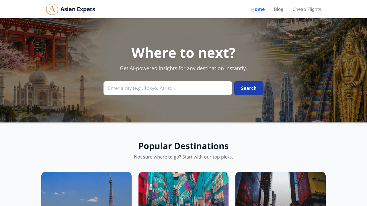 Asian Expats website screenshot