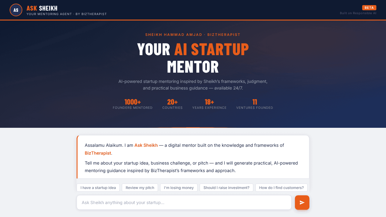 Ask Sheikh AI  website screenshot
