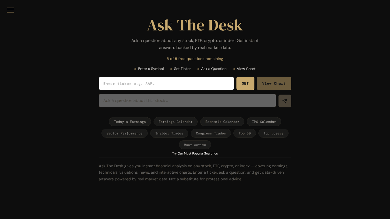Ask The Desk website screenshot