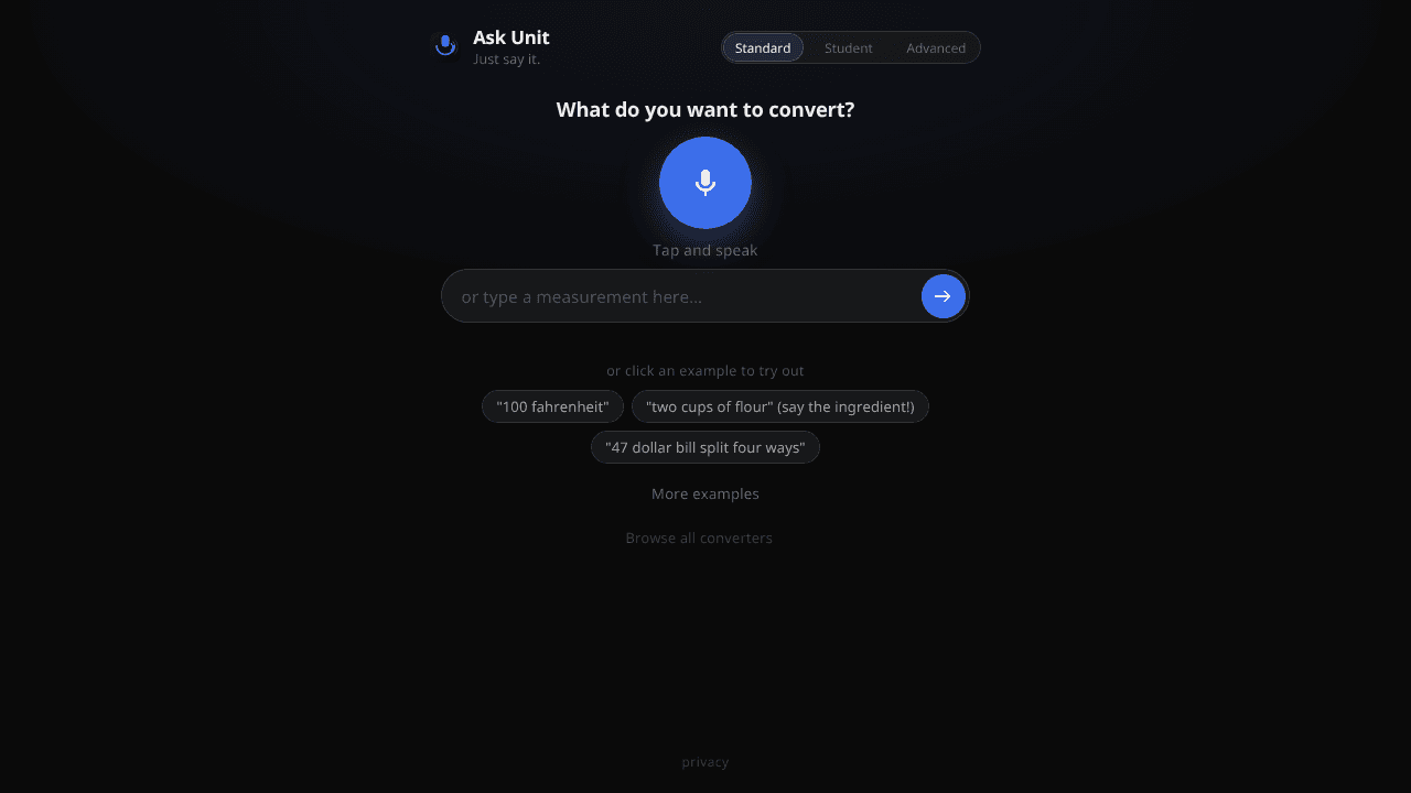 Ask Unit website screenshot
