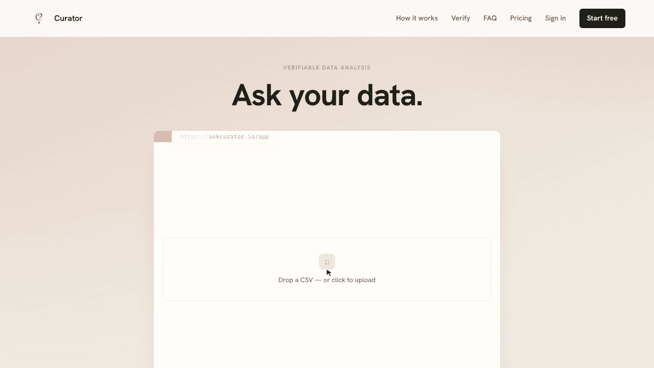 AskCurator website screenshot