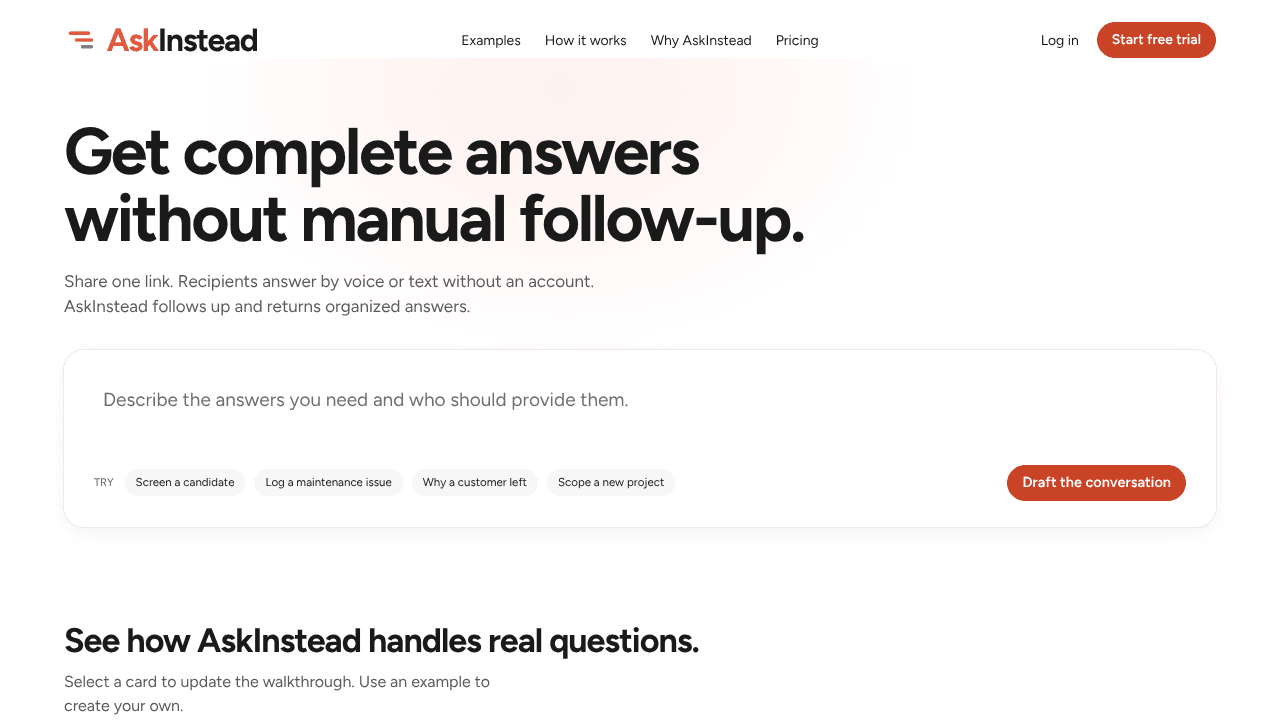 AskInstead website screenshot