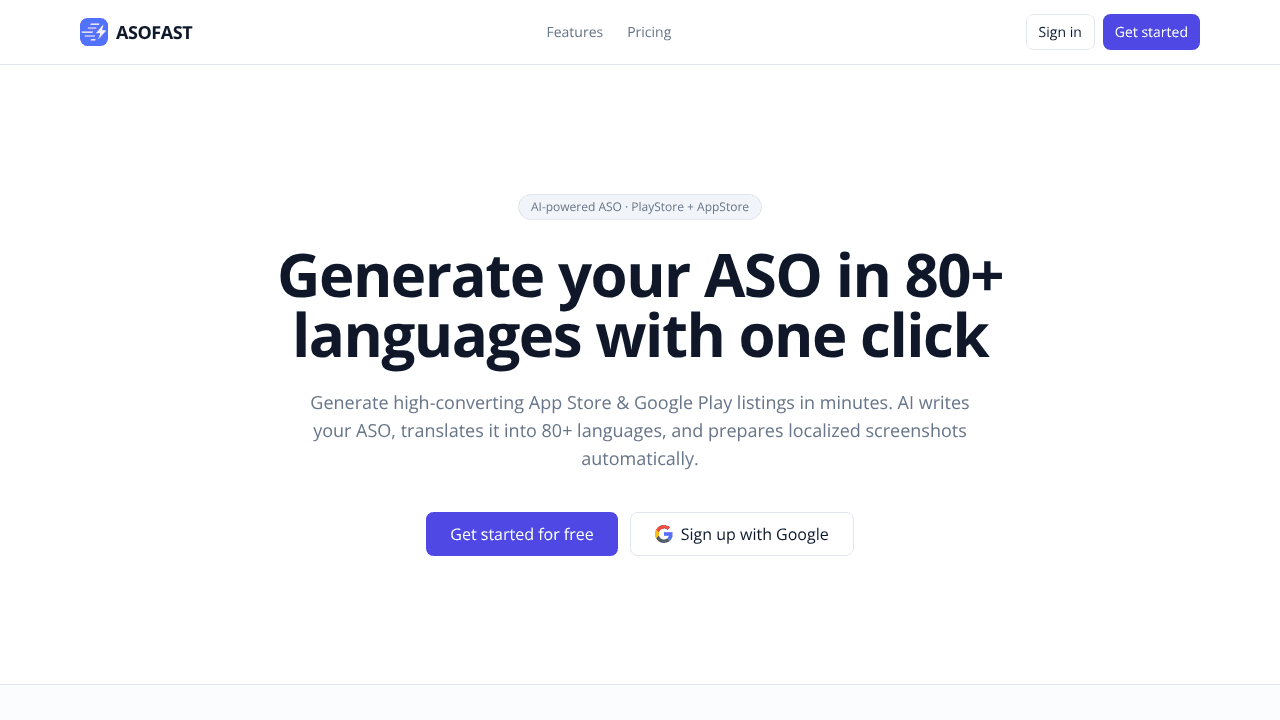 ASOFAST website screenshot