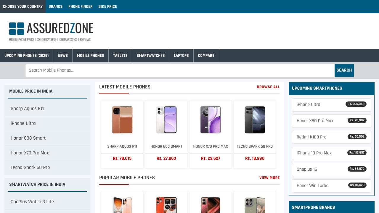 Assuredzone website screenshot