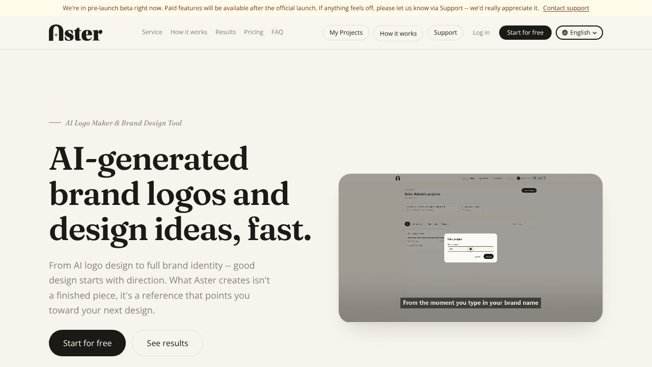 ASTER AI DESIGN website screenshot
