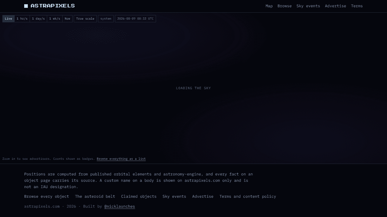 AstraPixels website screenshot