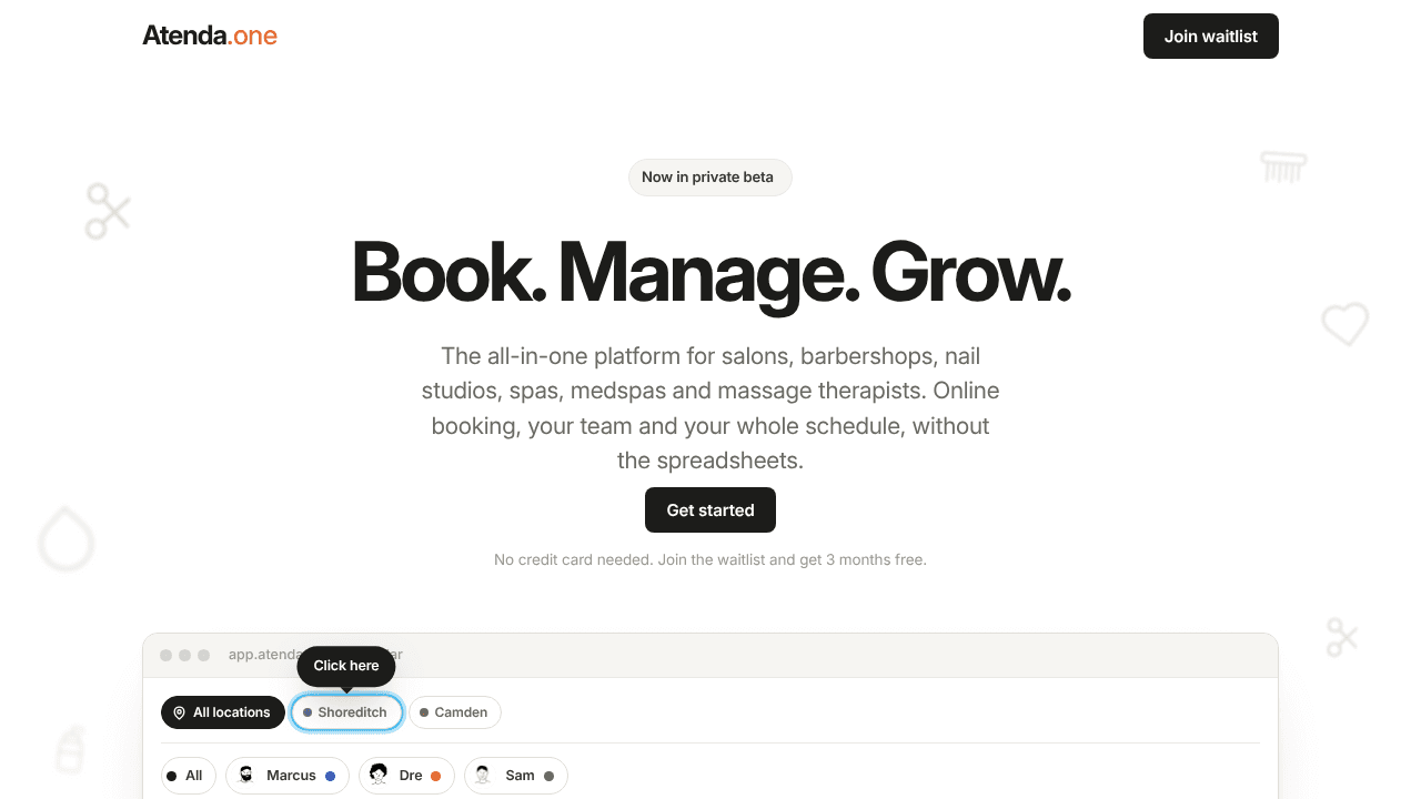 Atenda.one website screenshot