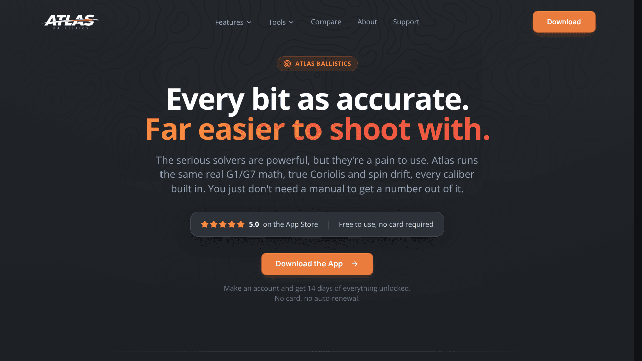 Atlas Ballistics website screenshot