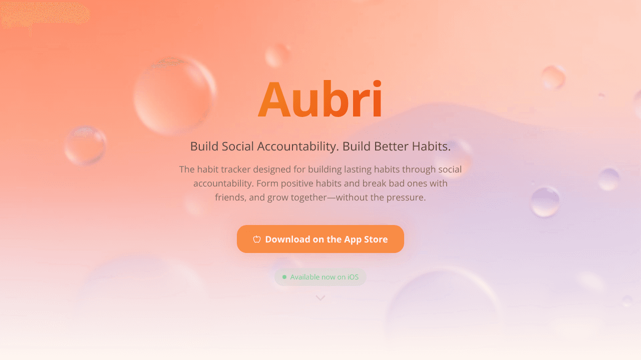 Aubri website screenshot
