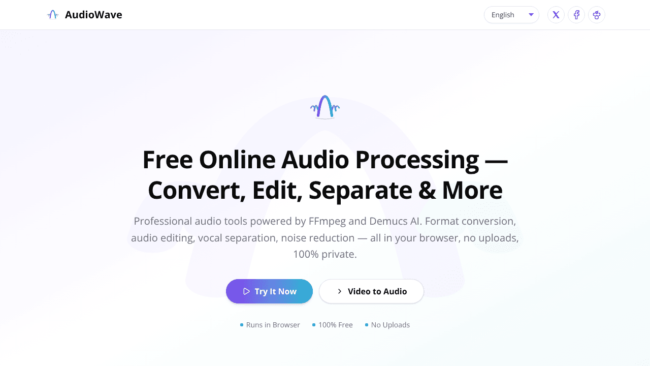 AudioWave website screenshot