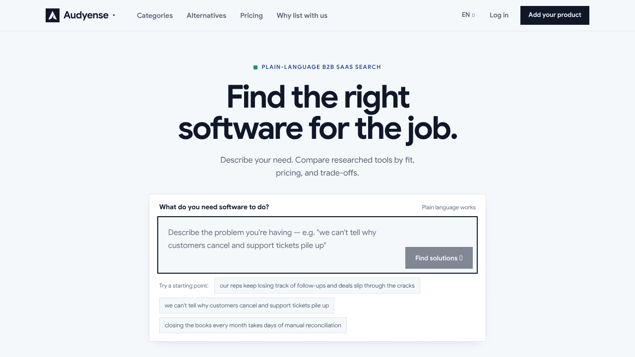 Audyense website screenshot