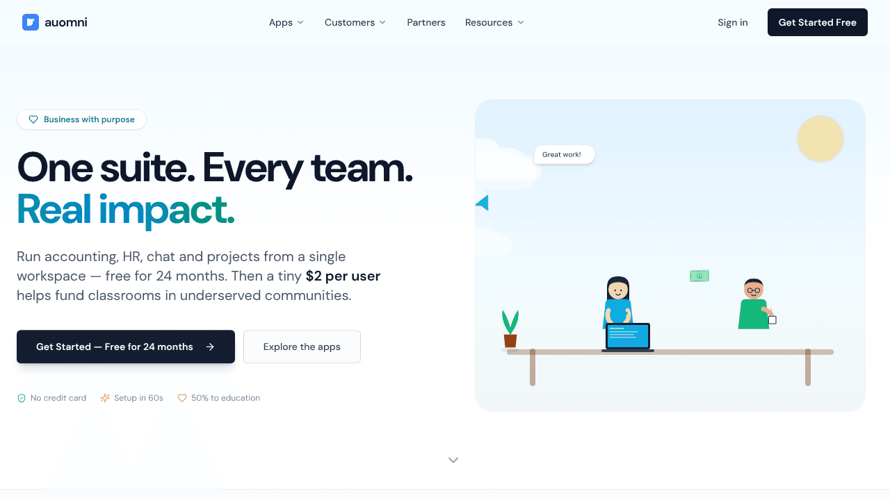 Auomni — One platform for your business website screenshot