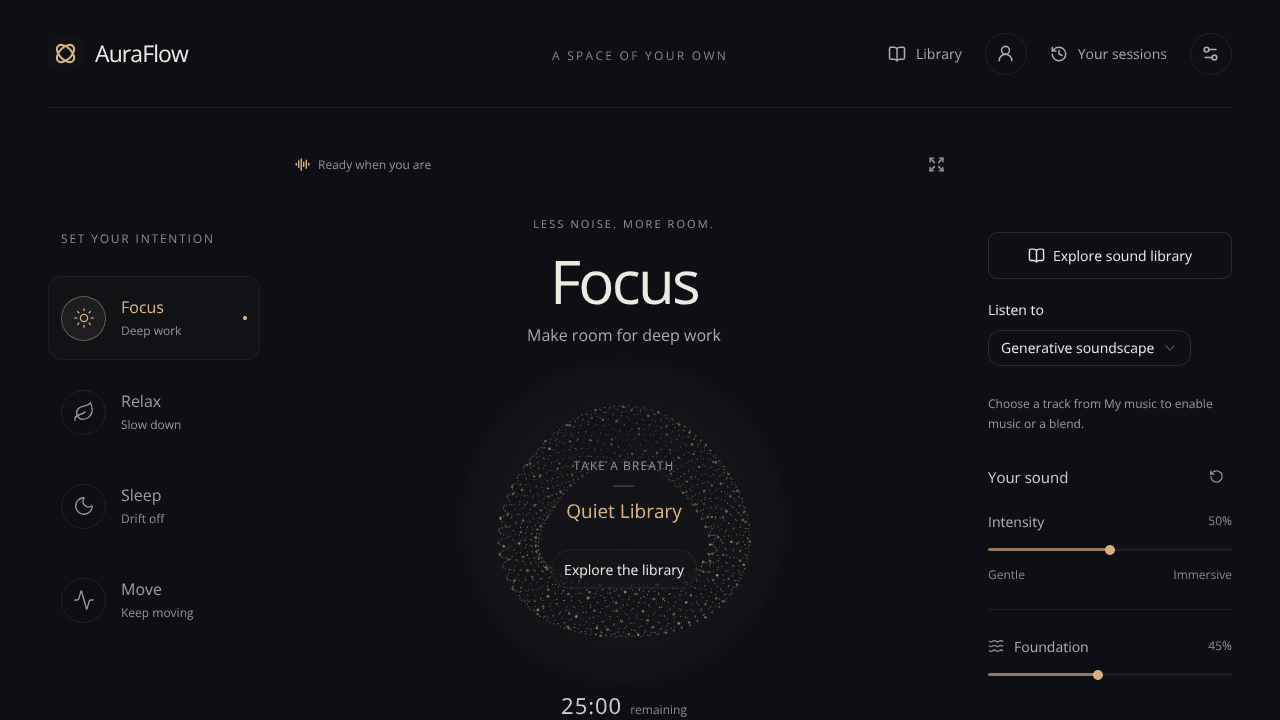 AuraFlow website screenshot
