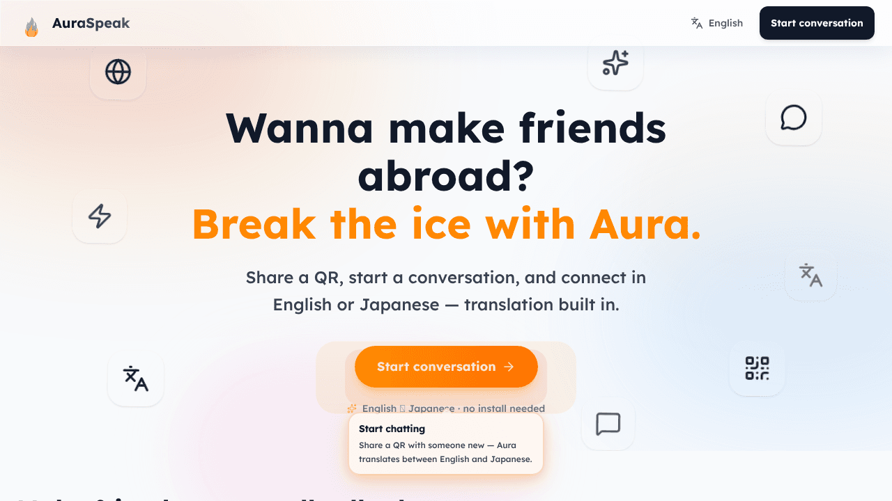 AuraSpeak website screenshot