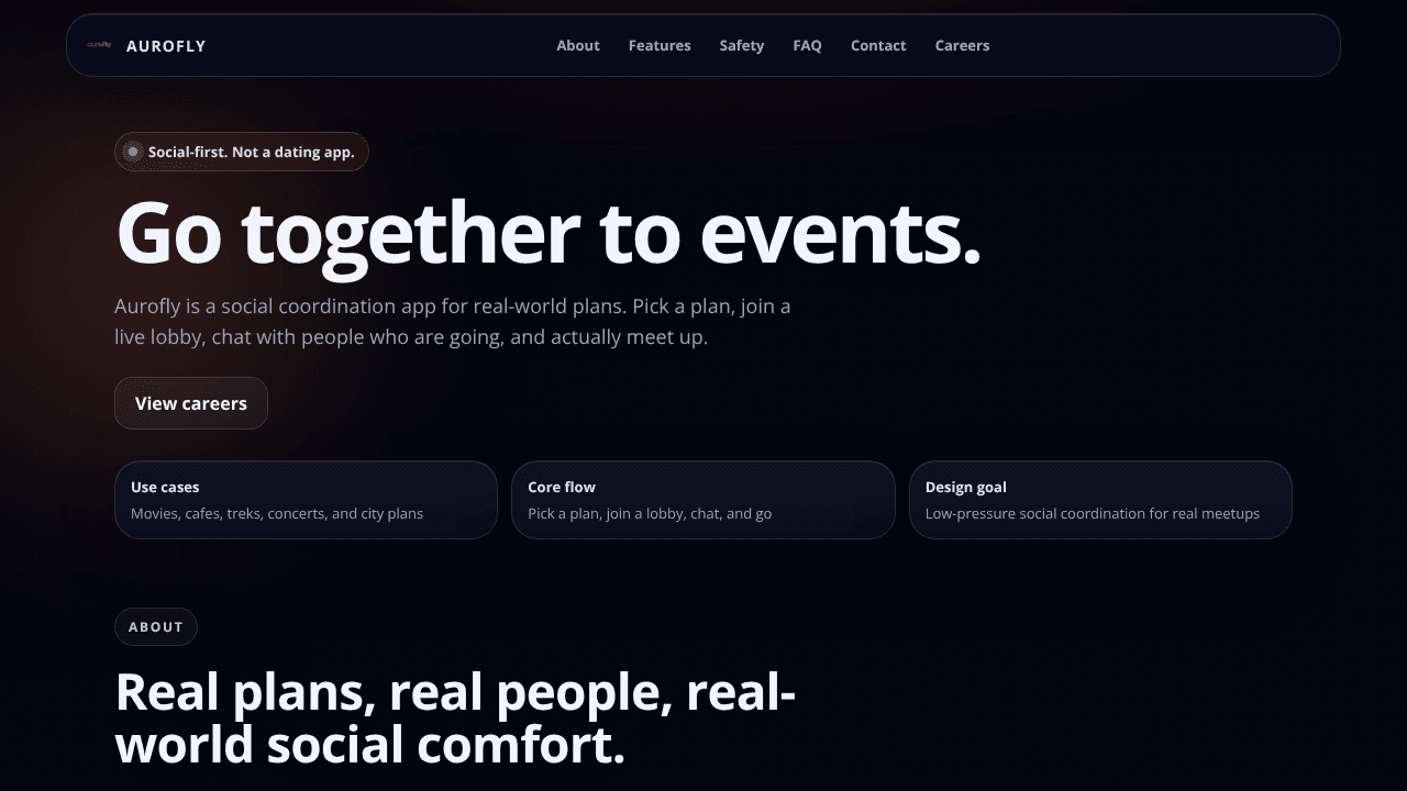 Aurofly website screenshot