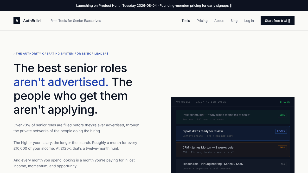 AuthBuild – Career Authority OS website screenshot