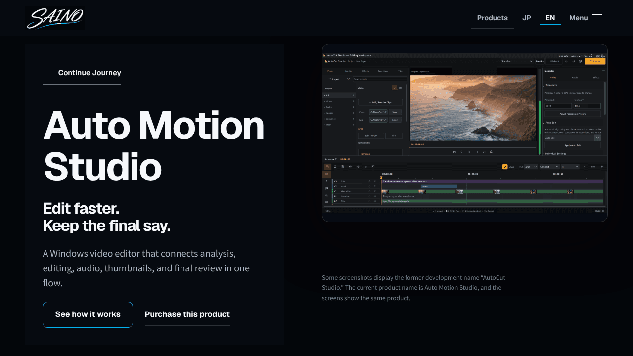Auto Motion Studio website screenshot