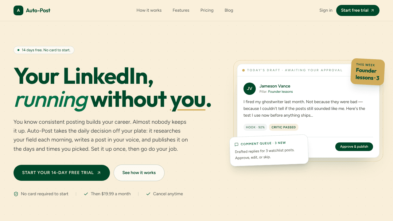 Auto-Post website screenshot