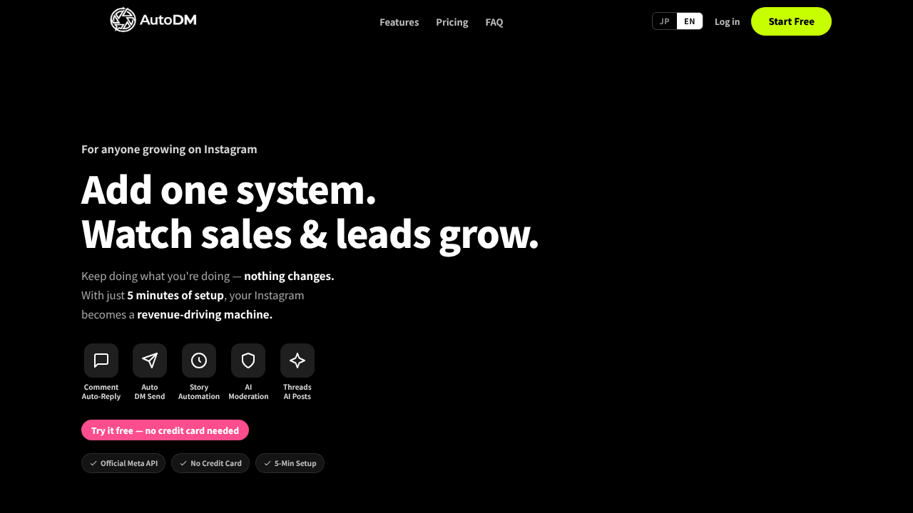 AutoDM website screenshot