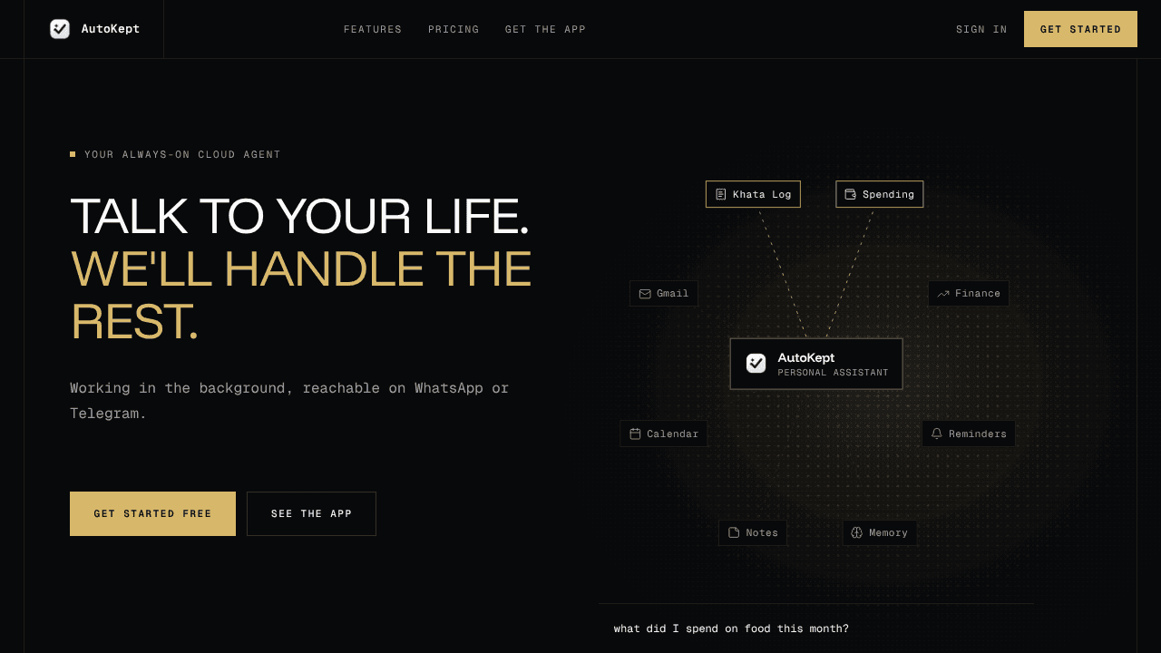 AutoKept website screenshot