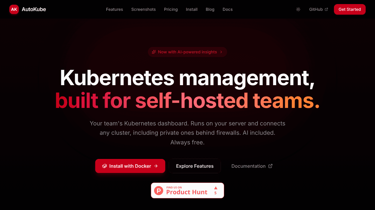 AutoKube website screenshot