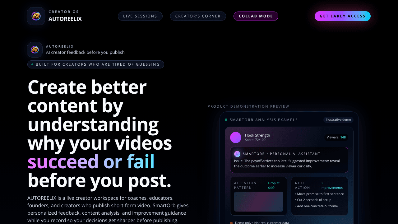 Autoreelix website screenshot