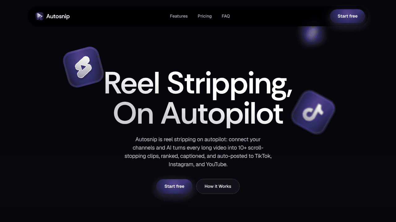Autosnip website screenshot