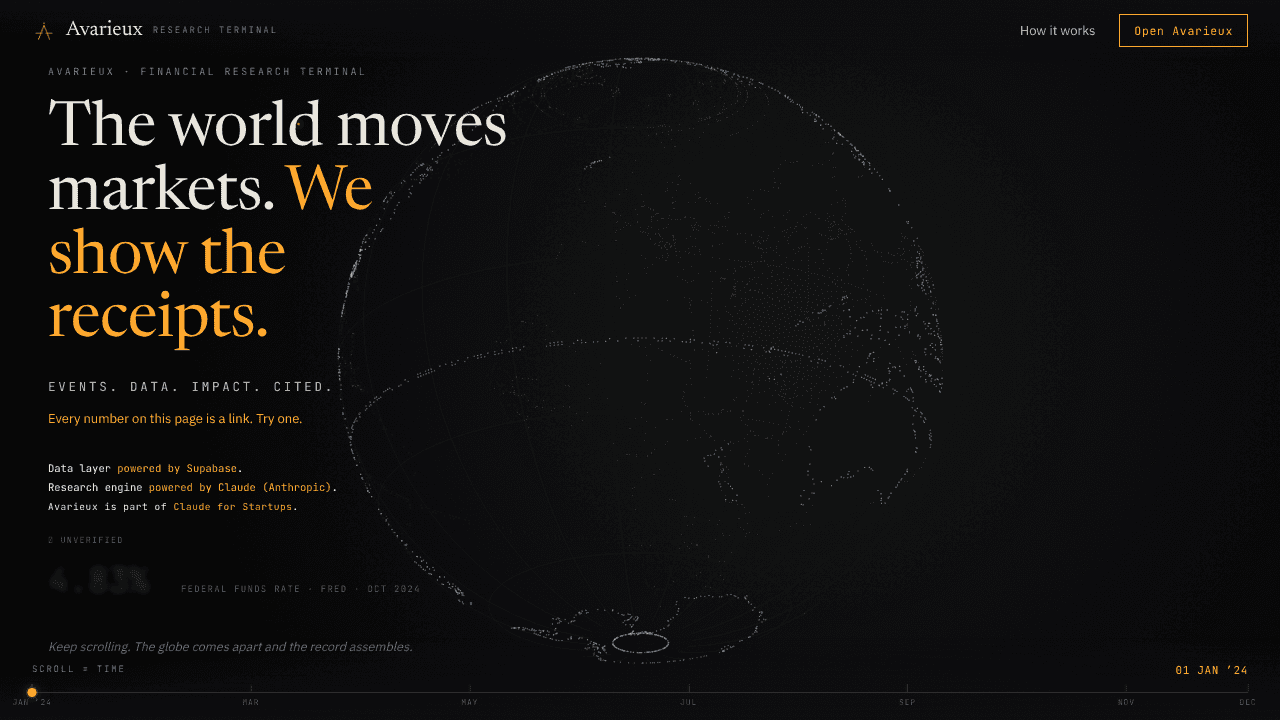 Avarieux website screenshot