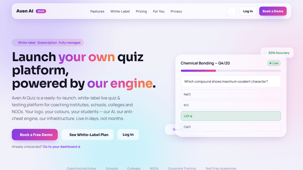 AvenAI website screenshot