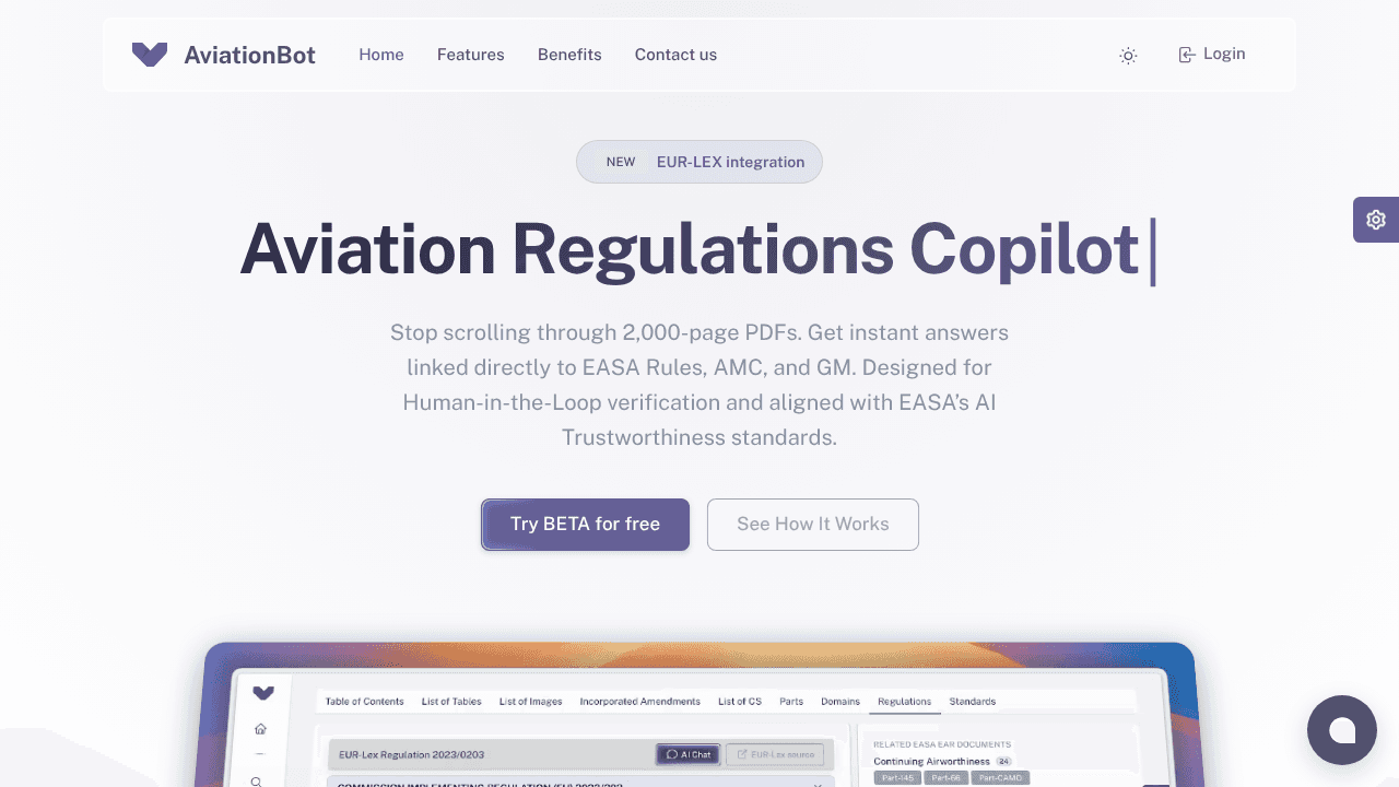 Aviation.Bot website screenshot