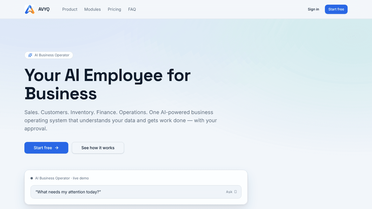 AVYQ website screenshot