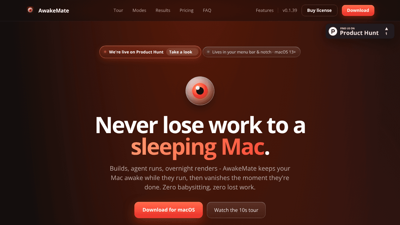 AwakeMate website screenshot